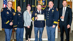 Chief Gavrilis celebrated his retirement with colleagues. Chief Gavrilis celebrated his retirement with colleagues.