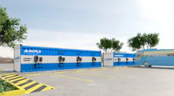 A rendering of the INRUSH system, which upcycles a shipping container into a modular, portable charging solution for electric fleets.