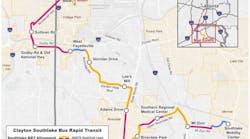Proposed alignment for Clayton Southlake BRT.