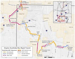 Proposed alignment for Clayton Southlake BRT.