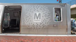 File photo: A 7000-series railcar at Falls Church Station.
