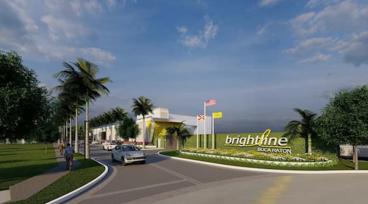 A rendering of the future Brightline Boca Raton facility.