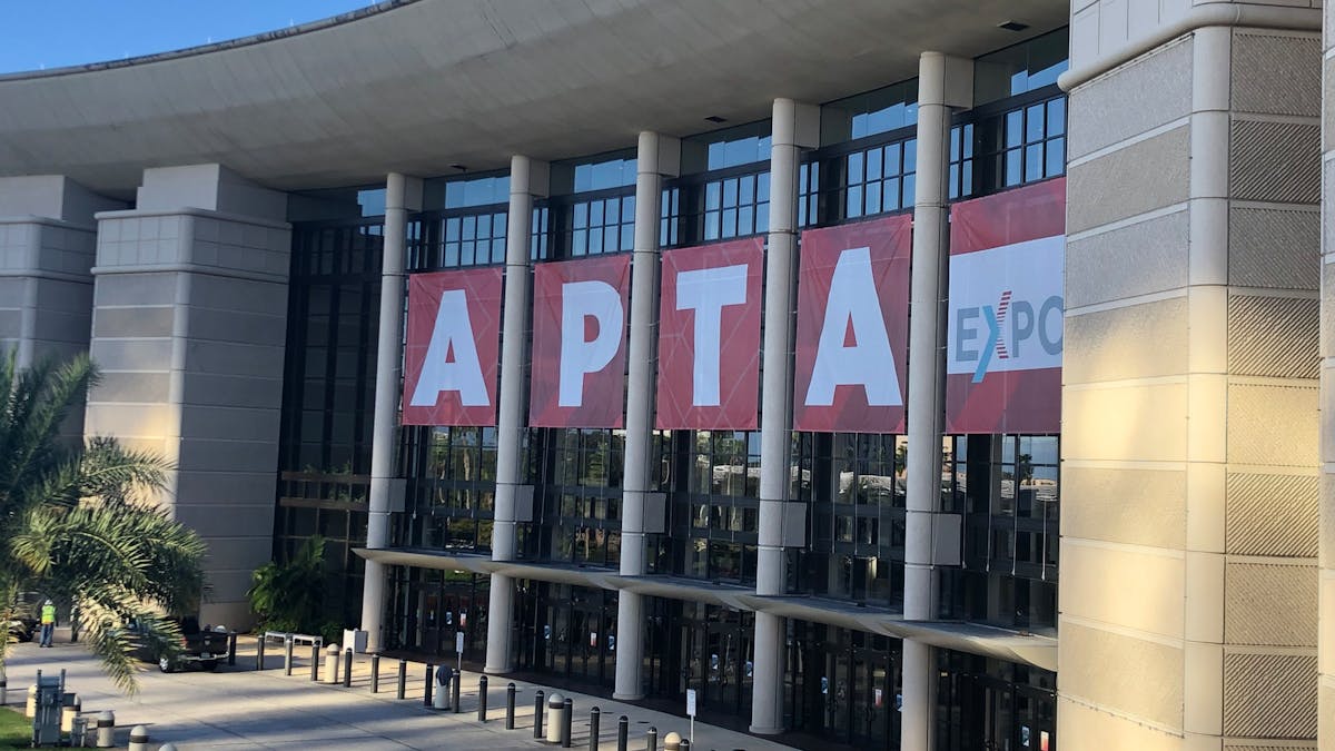 The Orange County Convention Center rolling out the welcome banner for APTA EXPO.