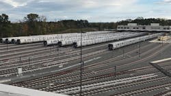 The 90-acre yard at Dulles International Airport is part of the Phase 2 extension of the Metrorail Silver Line in the Washington, D.C., region. The 90-acre yard at Dulles International Airport is part of the Phase 2 extension of the Metrorail Silver Line in the Washington, D.C., region.