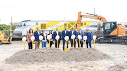 Boca Raton, Brightline and Kaufman Lynn Construction officials at the groundbreaking ceremony.