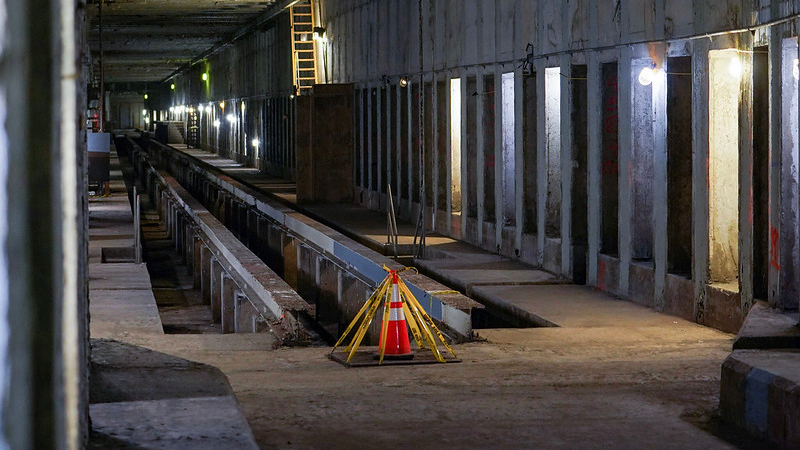 View of the Second Avenue Subway Phase 2 tunnel in East Harlem between 110 St and 120 St.