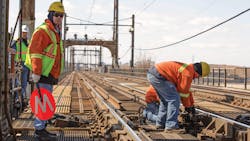Amtrak maintenance personnel working on the Portal Bridge. Image was taken in 2019 before the COVID-19 pandemic. Amtrak maintenance personnel working on the Portal Bridge. Image was taken in 2019 before the COVID-19 pandemic.