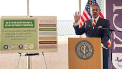 U.S. Rep. Emanuel Cleaver speaks at an event introducing the Bi-State Sustainable Reinvestment Corridor - a two state, 24-mile regional rapid transit corridor. U.S. Rep. Emanuel Cleaver speaks at an event introducing the Bi-State Sustainable Reinvestment Corridor - a two state, 24-mile regional rapid transit corridor.