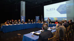 Officials gathered to celebrate the first awarding of funds from the newly established Transit Infrastructure Fund.