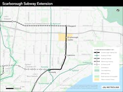 A map of the Scarborough Subway Extension A map of the Scarborough Subway Extension
