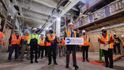 Lt. Governor Brian Benjamin, MTA Chair & CEO Janno Lieber, MTA Construction & Development President Jamie Torres-Springer, and Interim MTA Long Island Rail Road President Catherine Rinaldi in Penn Station on Tuesday, Mar. 8, 2022, where they announce the removals of original beams, known as “head knockers,” which will facilitate higher ceilings as part of the ongoing station redesign. Lt. Governor Brian Benjamin, MTA Chair & CEO Janno Lieber, MTA Construction & Development President Jamie Torres-Springer, and Interim MTA Long Island Rail Road President Catherine Rinaldi in Penn Station on Tuesday, Mar. 8, 2022, where they announce the removals of original beams, known as “head knockers,” which will facilitate higher ceilings as part of the ongoing station redesign.