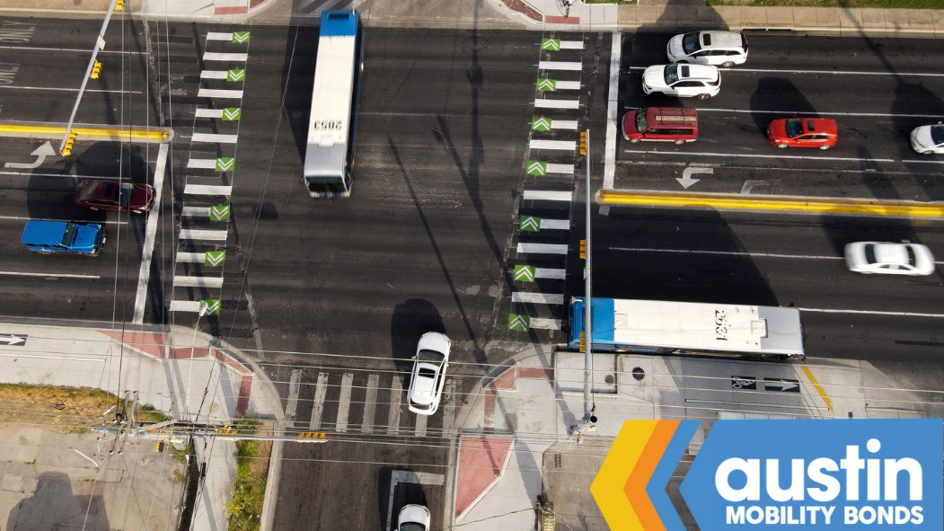 Aerial view of Lamar and W St. Johns in Austin.