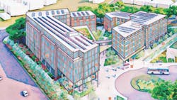 Rendering of the recommended MidPen development proposal for the Capitol Station Transit-Oriented Development. Rendering of the recommended MidPen development proposal for the Capitol Station Transit-Oriented Development.