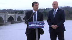 Transportation Secretary Pete Buttigieg and Infrastructure Coordinator Mitch Landrieu discuss the combined available funding announcement for the Mega, INFRA and Rural programs.