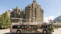An agreement between Roam Transit and Parks Canada will help the transit provider purchase an additional three battery-electric buses. An agreement between Roam Transit and Parks Canada will help the transit provider purchase an additional three battery-electric buses.
