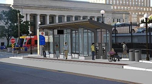 Rendering of the METRO Gold Line station at Union Depot and Wacouta in downtown Saint Paul.