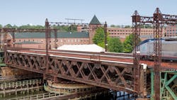 An Amtrak train makes its way across the Walk Bridge in Norwalk, Conn. The project to replace the bridge was one of several transit and passenger rail projects to be included for community project funding/congressionally directed spending in the FY22 Omnibus Package.