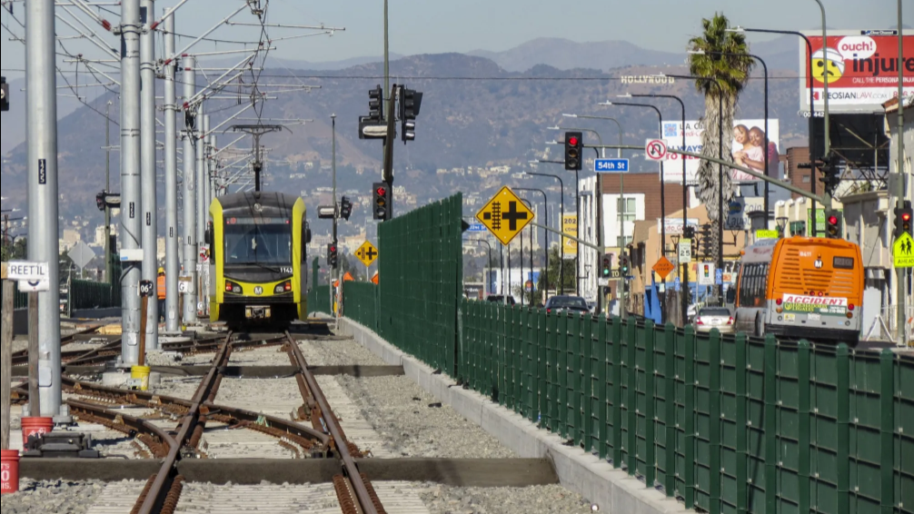 Train testing on Crenshaw Bl at 54th St.