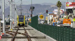 Train testing on Crenshaw Bl at 54th St.