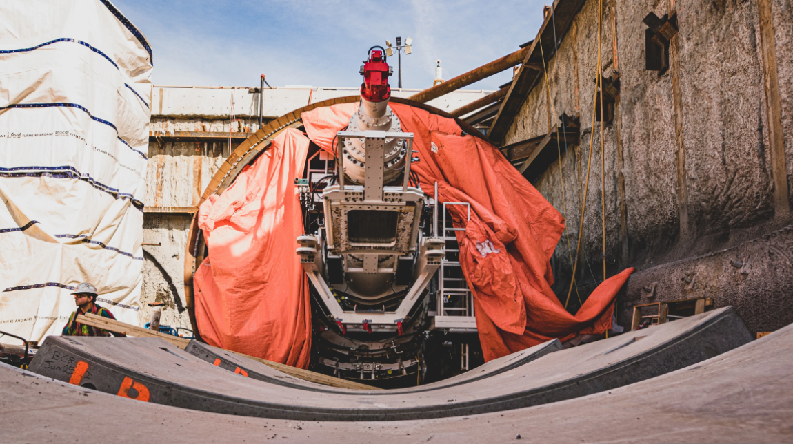 View of a partially constructed TBM from February 2022.