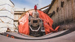 View of a partially constructed TBM from February 2022. View of a partially constructed TBM from February 2022.