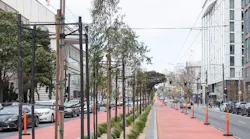 The new BRT route includes red transit lanes on Van Ness Avenue.
