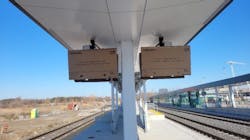 Digital screens installed on the west platform at Unionville GO Station. Digital screens installed on the west platform at Unionville GO Station.