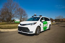 A May Mobility Toyota Sienna Autono-MaaS is pictured at May Mobility headquarters in Ann Arbor, Mich.
