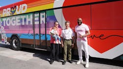Left to right: Palm Beach County Assistant County Administrator Todd J. Bonlarron, Palm Beach County Commissioner Gregg K. Weiss and Palm Tran Executive Director Clinton B. Forbes. Left to right: Palm Beach County Assistant County Administrator Todd J. Bonlarron, Palm Beach County Commissioner Gregg K. Weiss and Palm Tran Executive Director Clinton B. Forbes.