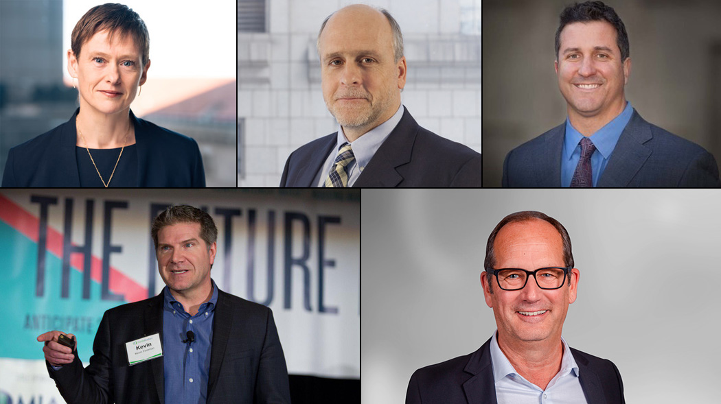 Clockwise from top left: Fiona Cousins, Nigel Nicholls, Jon Baldwin, David Jones and Kevin Foreman.