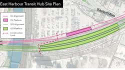 Site plan of the East Harbour Transit Hub. Conceptual plan, subject to change.