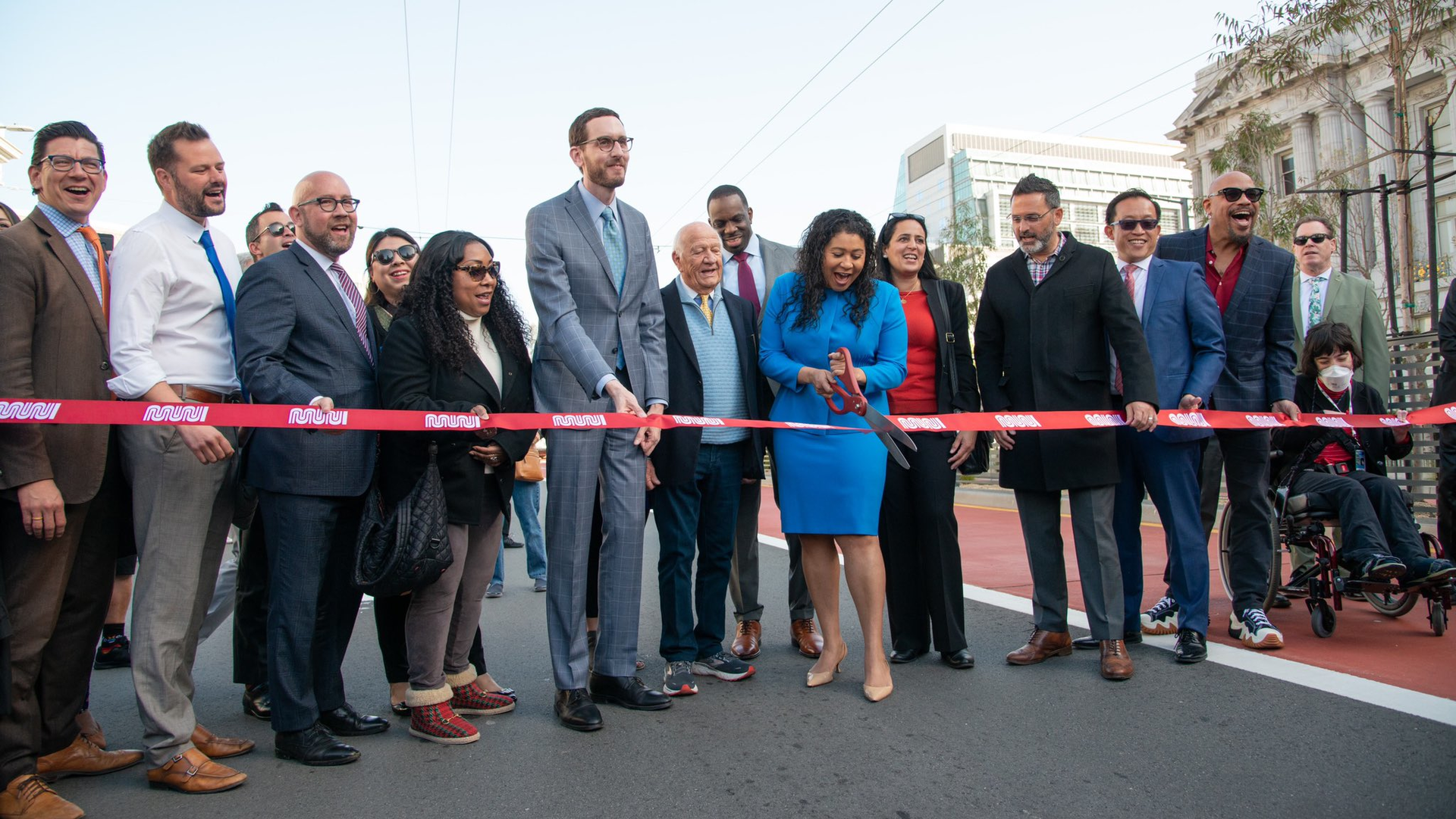 A ribbon cutting April 1 to celebrate the start of BRT service on Van Ness Ave. in San Francisco; it's the city's first BRT line.