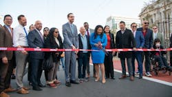 A ribbon cutting April 1 to celebrate the start of BRT service on Van Ness Ave. in San Francisco; it's the city's first BRT line. A ribbon cutting April 1 to celebrate the start of BRT service on Van Ness Ave. in San Francisco; it's the city's first BRT line.