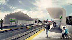 A rendering of what a future Green Line LRT station could look like. A rendering of what a future Green Line LRT station could look like.