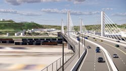 Rendering of the Western Hills Viaduct replacement. Rendering of the Western Hills Viaduct replacement.