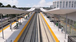 A rendering of the First and Moore/Valley Forge Station on the KOP Rail project. [image: SEPTA]