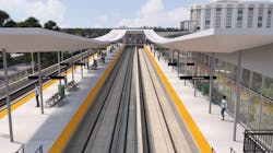 A rendering of the First and Moore/Valley Forge Station on the KOP Rail project. [image: SEPTA]