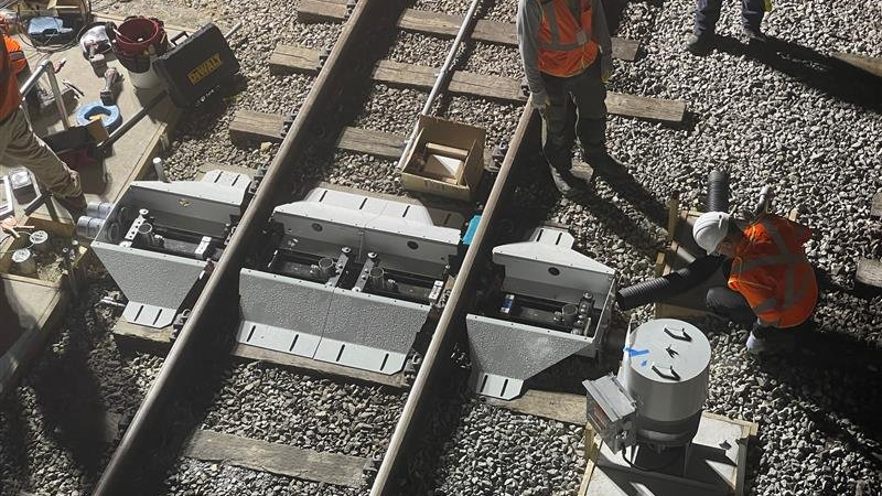 The automated wayside inspection system WMATA installed at College Park.