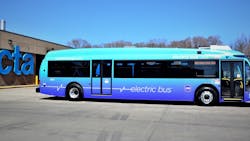 An electric bus from CTA. An electric bus from CTA.