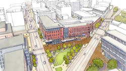 A rendering of the future Dorrance Street Transit Center (RIPTA/Union Studio Architecture and Design)