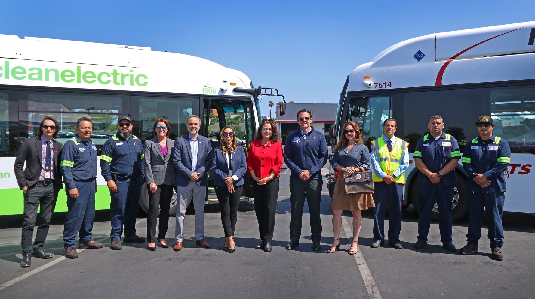 San Diego MTS was joined by elected officials, SDG&E and labor union representatives on May 5 to celebrate the start of construction of an overhead catenary charging system for its growing electric bus fleet.