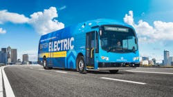 Proterra's 40-foot ZX5 electric bus. Proterra's 40-foot ZX5 electric bus.