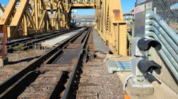 Signals at a drawbridge at North Station.