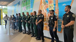 Officers and representatives from Brightline, Broward County Sheriff&apos;s Office and area law enforcement agencies gathered June 3 for a press conference to highlight Operation Crossing Guard.