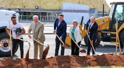 From left to right: Oklahoma City Councilperson James Cooper, Trustee Bernard Semtner III, Mayor David Holt, FTA Administrator Gail Lyssy, Assistant City Manager and EMBARK Administrator Jason Ferbrache.