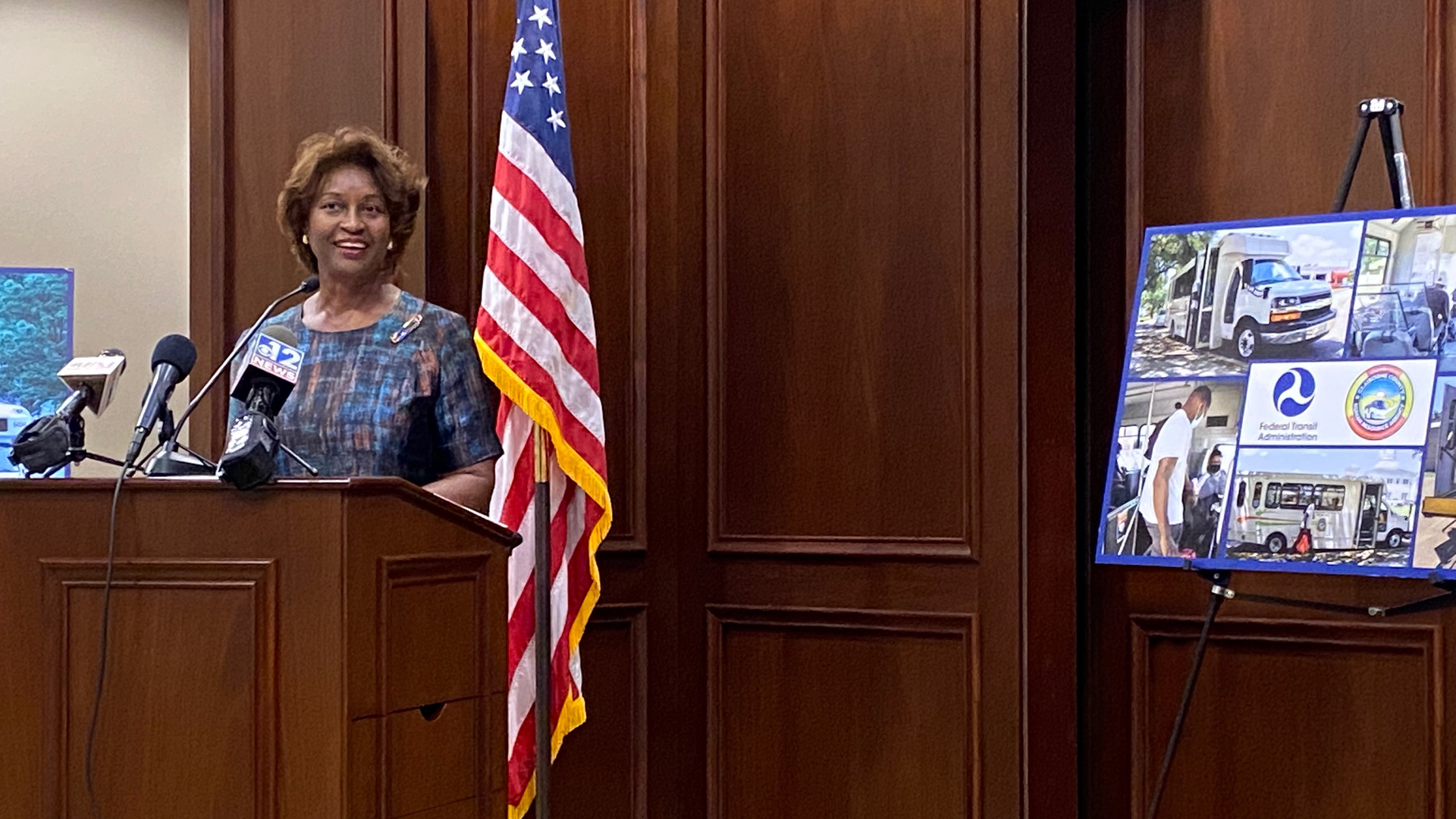 FTA Administrator Nuria Fernandez spoke at an event in Jackson, Miss., to highlight a grant to the Mississippi Department of Transportation.