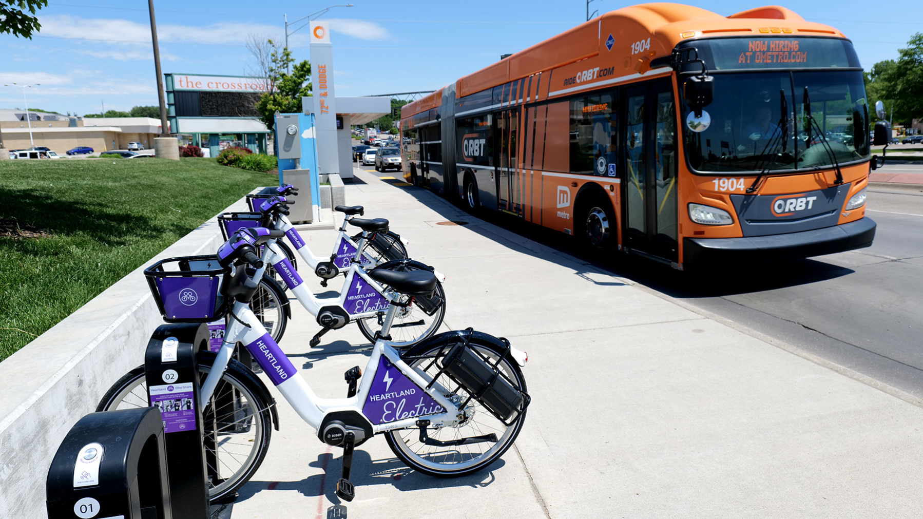 ORBT stations will provide more than bus rides with the addition of 14 new Heartland Bike Share stations and 100 new e-bikes at the BRT stations this summer.