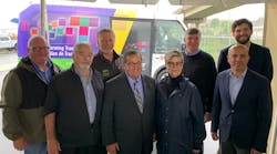L to R: John MacKenzie, Deputy Mayor, Saint John, Gerry Lowe, Councilor, Saint John, Greg Stewart, Councilor, Saint John, Hon. Gary Crossman, Minister of Environment and Climate Change, Donna Reardon, Mayor, Saint John, Roger D’Hollander, COO, Damera Bus Corp, David Hickey, Councilor, Saint John, and Deniz Cetin, CCO, Karsan Automotive. L to R: John MacKenzie, Deputy Mayor, Saint John, Gerry Lowe, Councilor, Saint John, Greg Stewart, Councilor, Saint John, Hon. Gary Crossman, Minister of Environment and Climate Change, Donna Reardon, Mayor, Saint John, Roger D’Hollander, COO, Damera Bus Corp, David Hickey, Councilor, Saint John, and Deniz Cetin, CCO, Karsan Automotive.