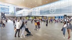 Rendering of single level train hall. Rendering of single level train hall.