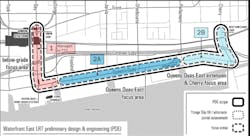 The study area for the Waterfront East LRT design and engineering. The study area for the Waterfront East LRT design and engineering.
